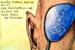 Stimmenhören (Zeichnung: urian)