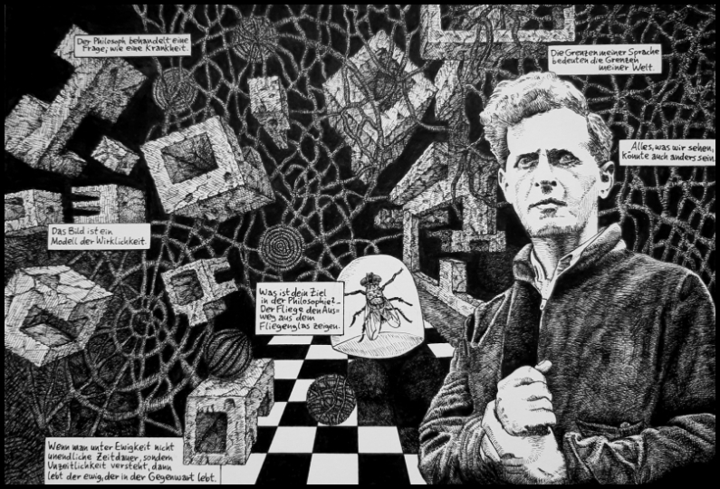 Wittgensteins Welt (Zeichnung: urian)