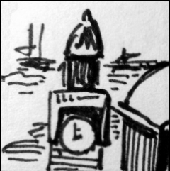 Landungsbrücken Hamburg (Zeichnung: urian)