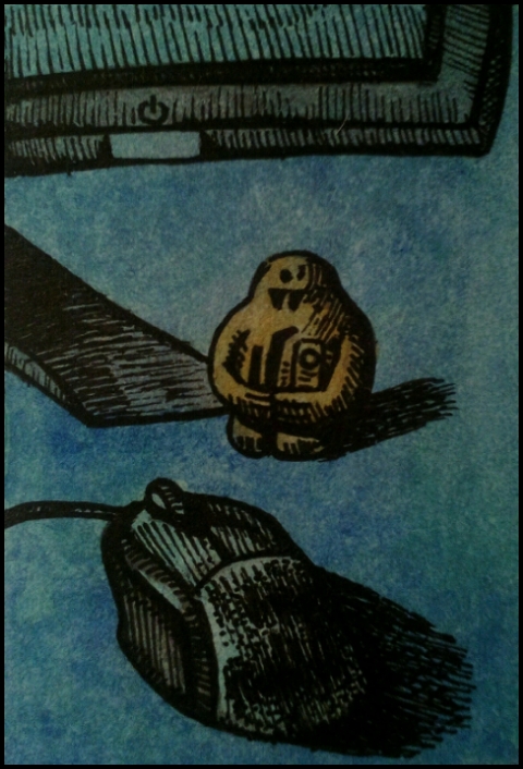 Golem und Maus (Zeichnung: urian)