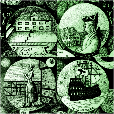 Lichtenberg in Stade 1773 (Zeichnungen: urian)