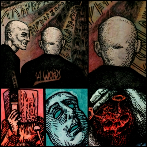 Skinheads vor Gericht, Hamburg 1986 (Zeichnung: urian)