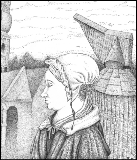 Gesche Gottfried in Stade (Zeichnung: urian)