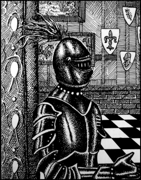 Schwarzer Ritter in Harsefeld (Zeichnung: urian)