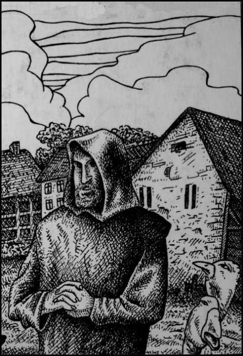 Schwarzer Ritter in Harsefeld (Zeichnung: urian)