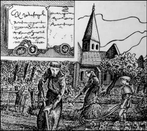 Schwarzer Ritter in Harsefeld (Zeichnung: urian)