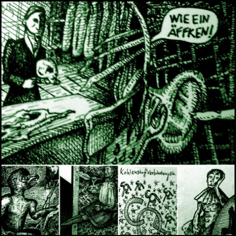 Professors Äffken (Zeichnung: urian