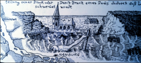 Februarflut 1825 (Zeichnung: urian