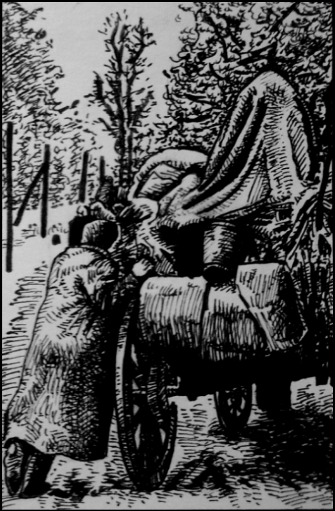 Auf der Flucht (Zeichnung: urian)