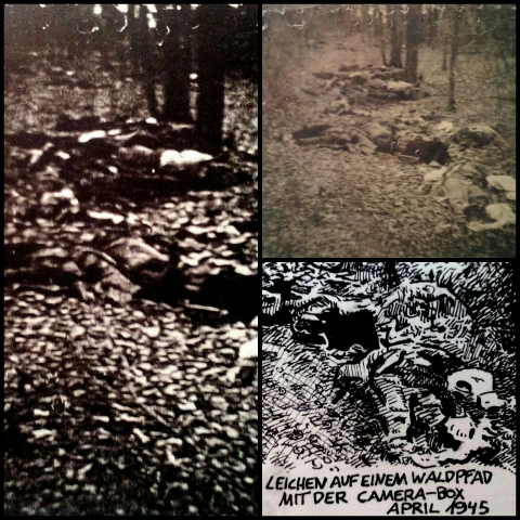 Flüchtlingsleichen (Foto: H. Ruprecht/Zeichnung: urian)