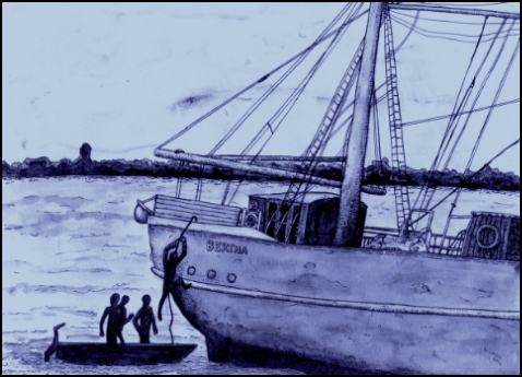 Überfall auf der Elbe (Zeichnung: urian)