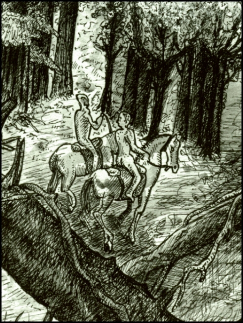 Thietmar von Merseburg vor Harsefeld (Zeichnung: urian)