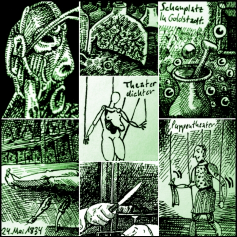 Büchners Autopsie (Zeichnung: urian)