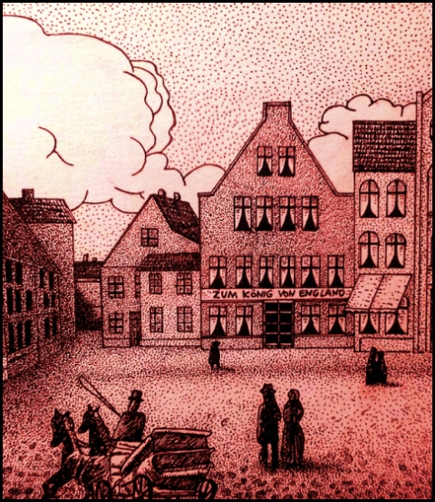 Pferdemarkt Stade um 1800 (Zeichnung: urian)