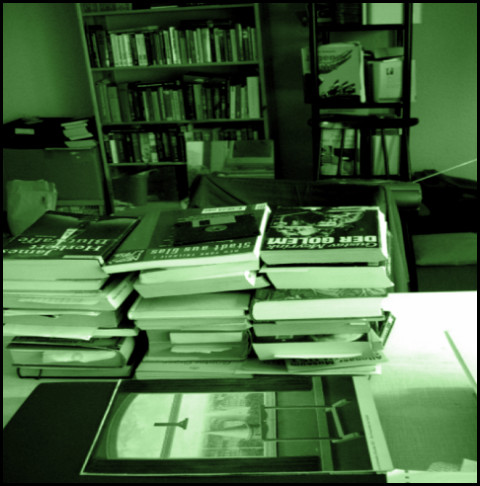Schreibtisch und Bücherregale (Foto: urian)