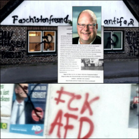AfD Haus Hensen Plakate Buxtehude