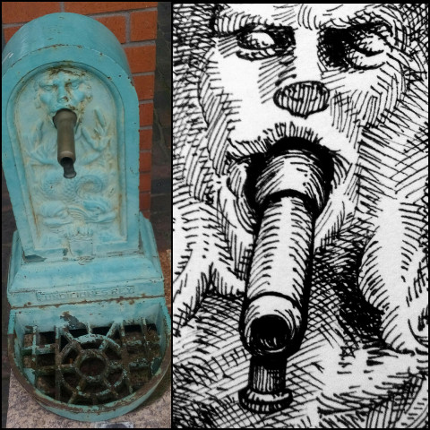 Gargoyle Am Sande Stade (Foto/Zeichnung: urian)