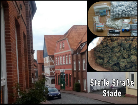 Drogenfund Steile Straße Stade (Fotos: urian/Polizei)