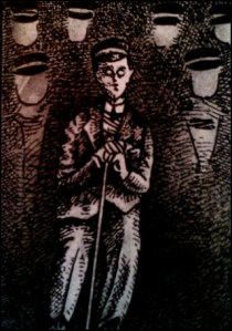 Himmelreich Hirn: Himmler als Student (Zeichnung: urian)