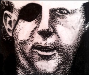 Himmler auf der Flucht (Zeichnung: urian)