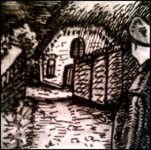 Himmler in Delve (Zeichnung: urian)