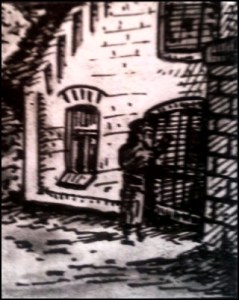 Himmler in Delve (Zeichnung: urian)