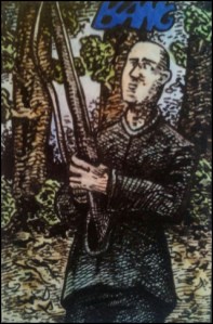 Himmlers Festnahme in Meinstedt (Zeichnung: urian)