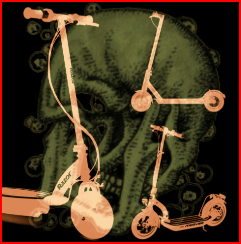 E-Scooter und der Tod (Bild/Montage: urian)