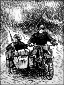 Himmlers Beiwagen (Zeichnung: urian)