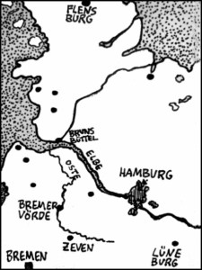 Karte Himmlers Flucht (Zeichnung: urian)