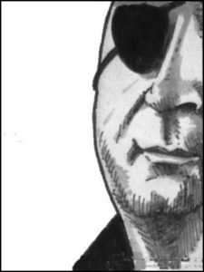 Himmler auf der Flucht (Zeichnung: urian)