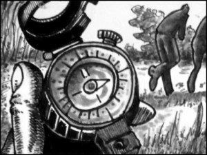 Himmler auf der Flucht (Zeichnung: urian)