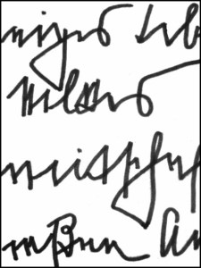 Himmlers Handschrift (Zeichnung: urian)