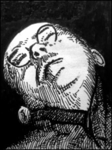 Heinrich Himmlers Leiche (Zeichnung: urian)