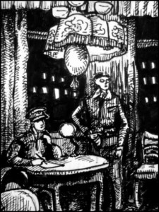 Himmlers Sterbezimmer (Zeichnung: urian)