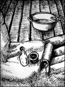 Himmlers Blausäure-Ampulle (Zeichnung: urian)