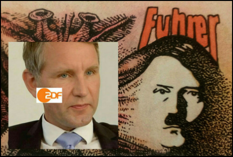 Höcke im ZDF und Hitler (Zeichnung/Montage: urian)