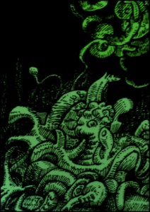 H. P. Lovecraft, Cthulhu (Zeichnung: urian)
