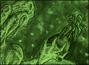 H. P. Lovecraft, Cthulhu (Zeichnung: urian)