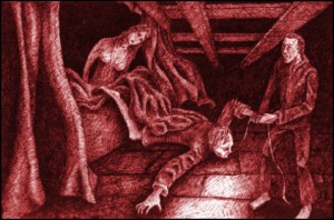 Anna und Claus Meyer bringen Cord Meyer um (Zeichnung: urian)