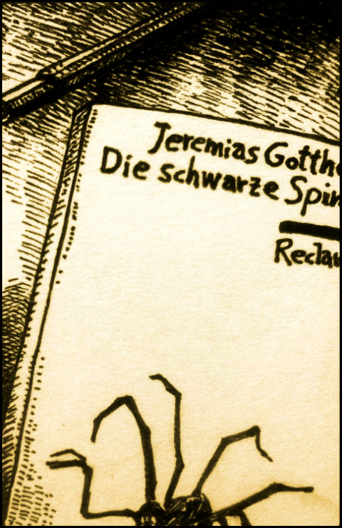Jeremias Gotthelf, Die schwarze Spinne (Zeichnung: urian)