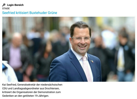 screenshot Stader Tageblatt 11. Oktober 2019