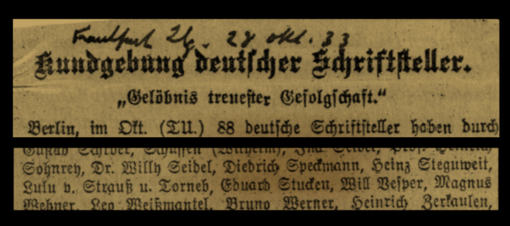 Gelöbnis Oktober 1933