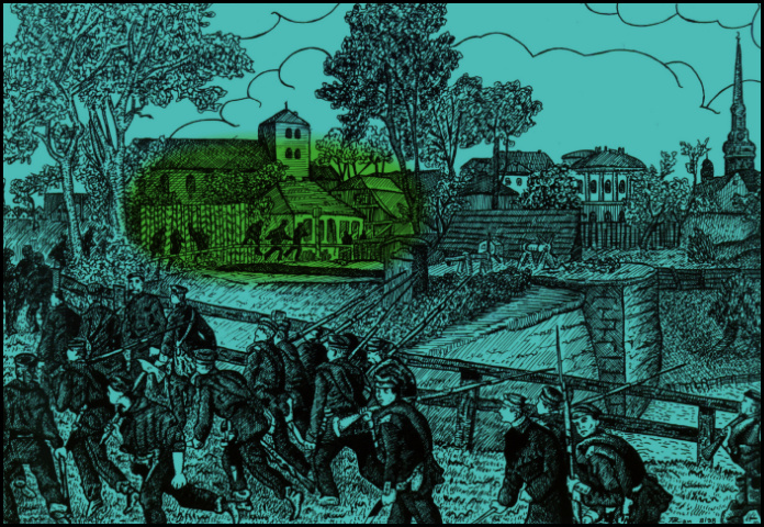 Überfall der Preußen auf Stade 1866 (Zeichnung: urian)