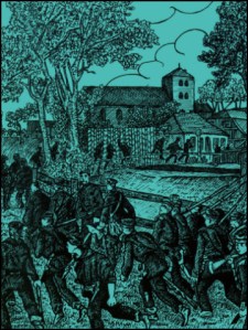 Überfall der Preußen auf Stade 1866 (Zeichnung: urian)