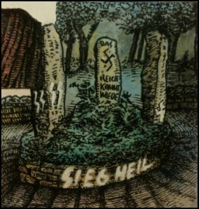 Neonazi-Aktion Friedhof Sandbostel (Zeichnung: urian)