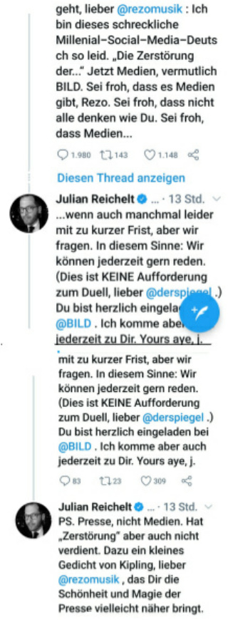 Julian Reichelt auf twitter