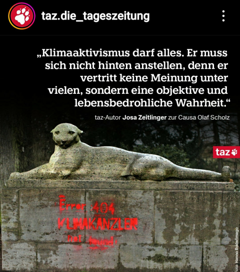 taz auf instagram (Screenshot)