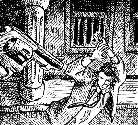 Banküberfall (Zeichnung: urian)