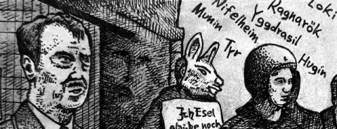 Edgar Geiss und Christian Worch (Zeichnung: urian)